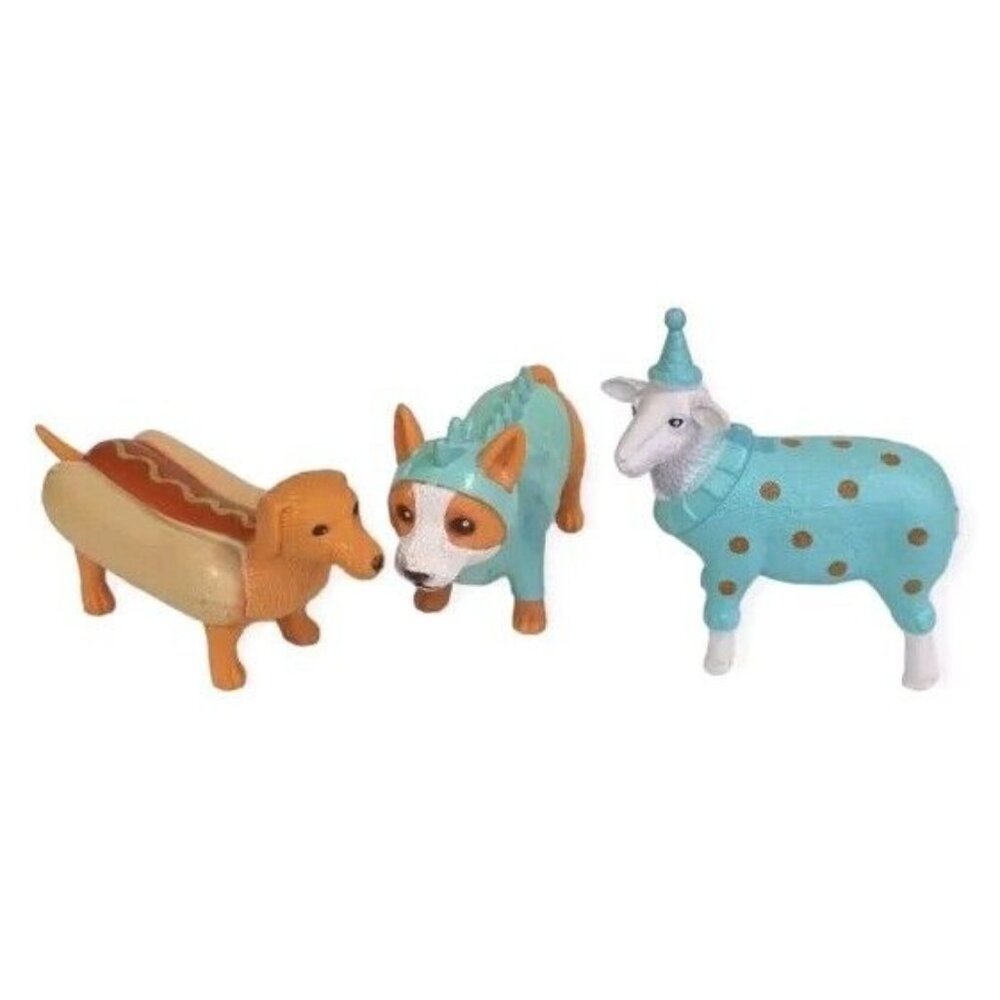 Ankyo Figure Dachshund Hot Dog Corgi Dinosaur Party Animal Sheep Cake Topper Lot